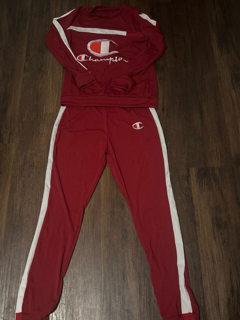 Champion Maroon Tracksuit with White Accents